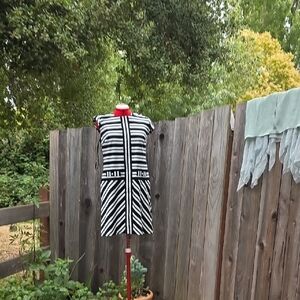 Karl Lagerfeld Black and White Striped Dress